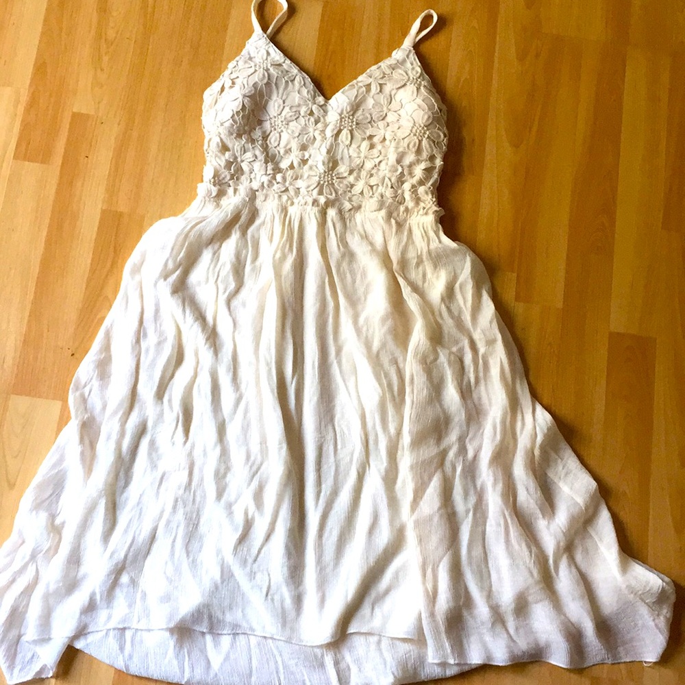 Cream Flowered Dress